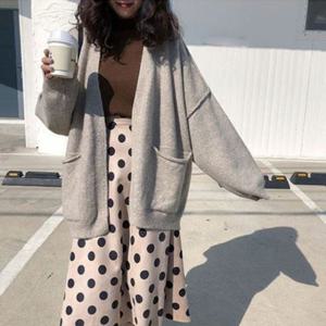 여성상의 상의 의류 오버핏 가디건 도톰 DF20913 니트