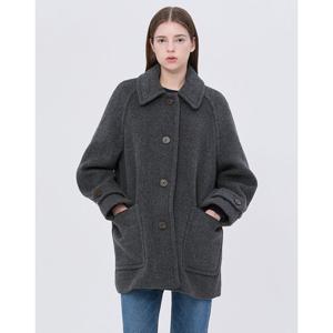 헤지스 여성 24FW 가격인하스테디셀러울100% 그레이 포켓 하프 코트 WSCO4D005G2