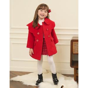 [프렌치캣(백)]레드 케이프 스칼럽 코트(Q35DAC050)