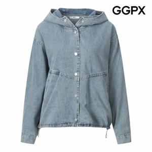 [GGPX] 스냅버튼 스트링 후드 데님 자켓 (GP9JK043F)