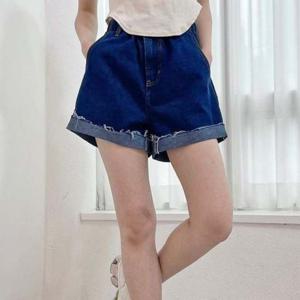 빅사이즈 307P751S 여성큰옷 의류 컷팅 숏데님 롤업