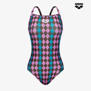 아레나 니팅 아가일 원피스 크로스 스트랩백 A5FL1LO11 PNK