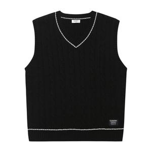 [에꼴리에]클래식 케이블 블랙 니트조끼23D5033