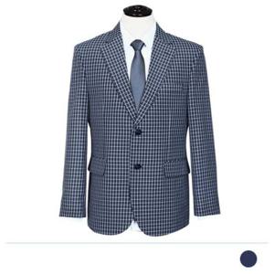 화이트 체크 네이비 자켓