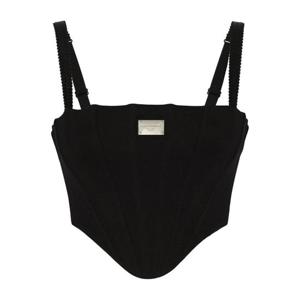 25 FW 돌체앤가바나 로고 장식 크롭 뷔스티에 탑 F778RTFU7DU TP432034030