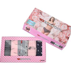 여성 고급 선염 멜란지 면스판 미디 삼각 팬티 5매입