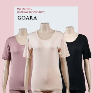 아라 착용감이 좋은 편안한 3부 반팔 여성 내의 상의