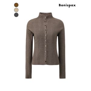 [보니스팍스]하이넥 골지 슬림핏 니트 가디건 (XPCKG016M0)