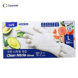 크린랩 크린 니트릴 장갑 100개입 L