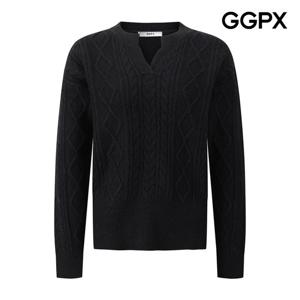 GGPX  트임넥 꽈배기 니트 (GPCKP058F)