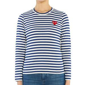 꼼데가르송 레드와펜 스트라이프 여성 긴팔티셔츠 AZ T163 051 2