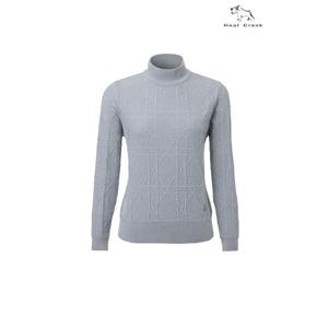 [힐크릭]여성골프웨어 가을니트 헨리 체크 패턴스웨터 1HCSWFU59