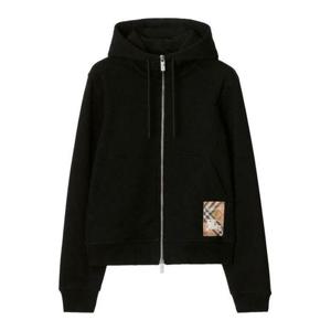 (명품) 버버리 체크 라벨 코튼 지퍼 후디 810187