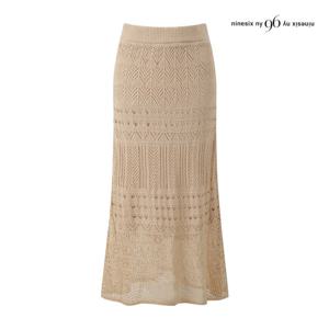나인식스뉴욕  빗살 믹스 펀칭 니트 롱 스커트 (NQ1SK002M0)