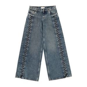 스텔라매카트니 하이웨이스트 레이스업 와이드 진 6D0456 3SQH4