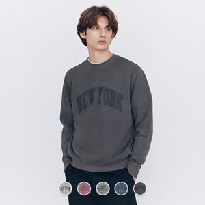 [지오다노] 남성 봄 라운드넥 루즈핏 그래픽 프린트 빈티지 워시드 맨투맨 티셔츠 026512