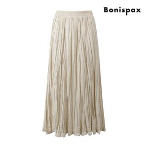 보니스팍스  링클 플리츠 밴딩 롱 스커트 XPCSK010M0