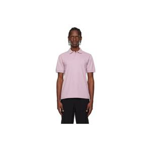 보스 폴로셔츠 퍼플 로고 패치 스트레치 코튼 슬림 핏 폴로 셔츠 261085M212033