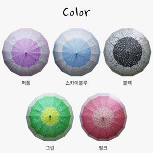 물방울도트 원단 자동 일자우산 고급선물용