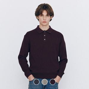 [지오다노]남성 봄 간절기 폴로넥 긴팔 카라 스티치 니트 스웨터 056504