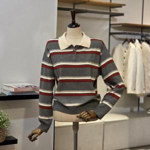 [반에이크]VB5ZKTM319Z_밤비 줄무늬 카라 니트