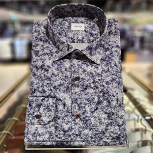 [레노마] 밴브루 수입원단 프린트 세미와이드카라 BJFSG1023BU