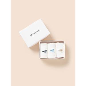 [빈폴키즈] 베이직 골지 화이트 양말 3족 SET  화이트 (BI61KTU011)