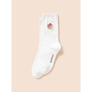 [빈폴키즈] 곰돌이 자수 양말  화이트 (BI61KTU051)