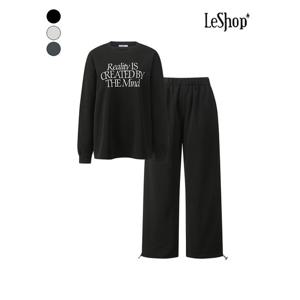 [르샵]기모 레터링 티 앤 팬츠 투피스 (BPCST003A)