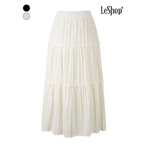 [르샵]겉기모 하트 레이스 밴딩 롱 스커트 (BPCSK001A)