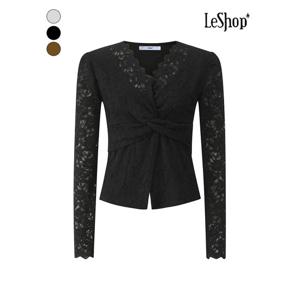 [르샵]지그재그 V넥 기모 레이스 블라우스 (BPCBL005A)
