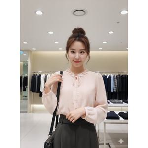 [숲]프릴넥 리본 타이 블라우스 SC3LS80