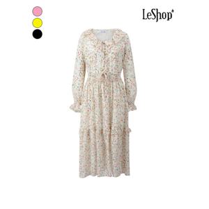 [르샵]러플넥 플라워 쉬폰 원피스 (BQ1OP002A)