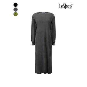 [르샵]셔링 퍼프 소매 롱 원피스 (BQ1OP004A)