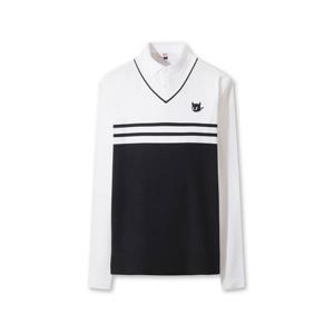 [왁]왁 페이크 카라 니트 폴로 WMWAS26105WHX