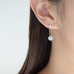 오팔하우스 14k 컷팅 클립 큐빅 귀걸이 OPPE0197