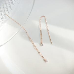 오팔하우스 14k 언밸러스 컷팅 클립 드롭 귀걸이 OPPE0201