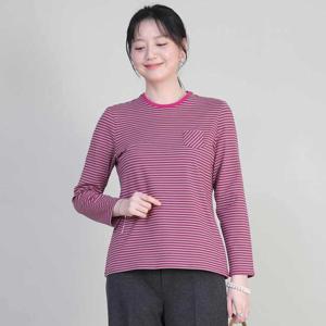 애비뉴투지 엄마옷 코트나 기모 잔줄 여성 겨울 긴팔 티셔츠 A01622