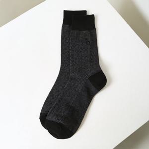 [헤지스] 남성 패턴 면혼방 장목양말 HZSS6E101BK
