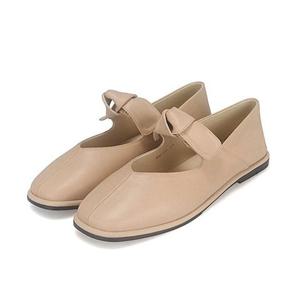 [바바라] 양가죽 스퀘어 레이스업 여성 플랫 (굽 1CM) BBJ133BE