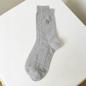 [헤지스] 남성 골지패턴 면혼방 장목양말 HZSS6E103G2