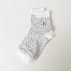 [헤지스] 남성 체크 면혼방 중목양말 HZSS6E205OW