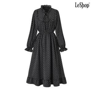 [르샵]러블리 플라워 셔링 사이드 밴딩 롱 원피스 (DQ1OW002A)