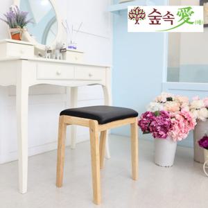 [숲속애] 클래식 원목 스툴 블랙/브라운