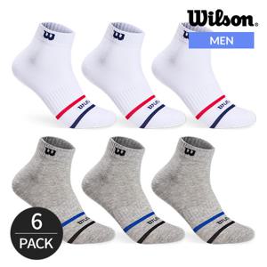 윌슨 남성 발등 라인포인트 발목양말 6P_MX
