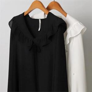 [시드마켓]쉬폰 프릴 리본 블라우스 304J282S 빅사이즈 여성 (99