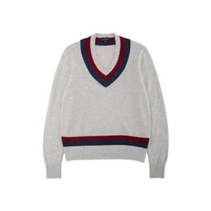 [FW 시즌오프 50%] 울 블렌디드 테니스 V넥 스웨터 (그레이) (BBWNMF1057WDW)