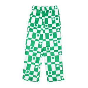 [예스]밍크스판 네잎클로버 체커브드 그린 수면바지 YSMEZA53