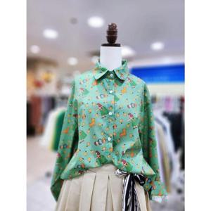 스테파니 세이브존08 아 나염 블라우스 A24SH4112