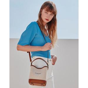 [질스튜어트][뉴페이퍼] 베이지 가죽배색 캔버스 버킷백 S JABA3E648I2